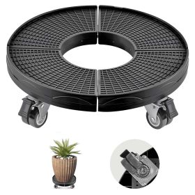 Trash Can Dolly with 4 Lockable Wheels, 440lbs Weight Capacity, Round Trash Can Roller Base, 15-22.8 in Adjustable, Heavy Duty Drum Dolly Plant C