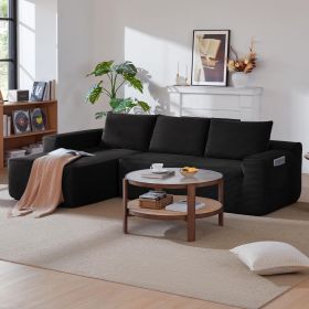96.9" Cloud Sectional Couch with L-Shape Chaise,Modern Modular Sofa with Deep Seat, Upholstered Couches for Living Room Bedroom,No Assembly Requi