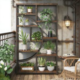 Freestanding Bookshelf, Etagere Bookcase with 9 Open Shelves