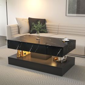 16.93IN High LED Coffee Table,Modern Coffee Table for Living Room,Living Room Tables,Large Living Room Furniture,LED Lights