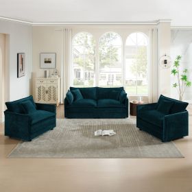3 Piece Sofa Set with Arm Pillows and Toss Pillows , Sofa Set Include 2- Piece of Arm Chair and One 2-seat Sofa