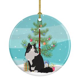 NEW Ragamuffin Cat Christmas Ceramic Ornament Christmas Tree Hanging Decorations for Home Christmas Holiday, Party, Gift, 3 in, Multicolor