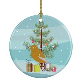 Norwich Canary Merry Christmas Ceramic Ornament Christmas Tree Hanging Decorations for Home Christmas Holiday, Party, Gift, 3 in, Multicolor