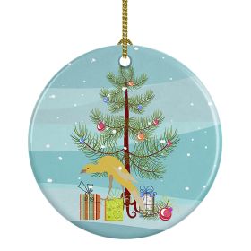 Belgian Hunchback Canary Merry Christmas Ceramic Ornament Christmas Tree Hanging Decorations for Home Christmas Holiday, Party, Gift, 3 in, Multi