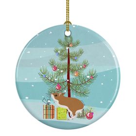 White Legged Hamster Merry Christmas Ceramic Ornament Christmas Tree Hanging Decorations for Home Christmas Holiday, Party, Gift, 3 in, Multicolo