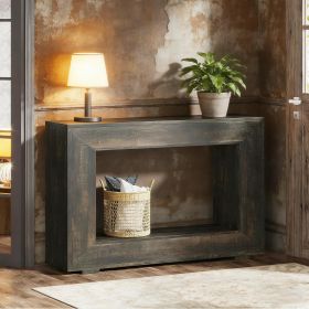 Farmhouse Console Table, Rustic Wood Entryway Sofa Table with Storage (Main Color: Gray, Main Material: Wood)