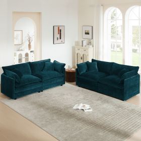 2 - Piece Living Room Set , 2 Pieces Upholstered Loveseat and Couch for Home Office Lounge, Sofa Set of 2 (Color: as Pic)