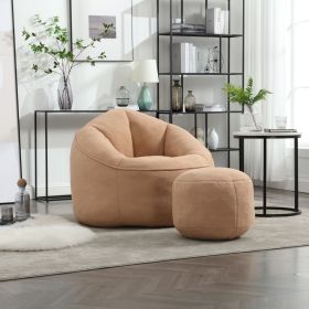 Bedding Bean Bag Sofa Chair High Pressure Foam Bean Bag Chair Adult Material with Padded Foam Padding Compressed Bean Bag With Footrest (Color: as Pic)
