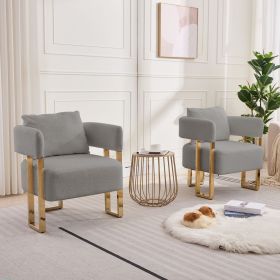 TS Modern decorative chair, living room side chair with gold metal legs, no wheels, suitable for dressing area, reception room, office (Color: as Pic)